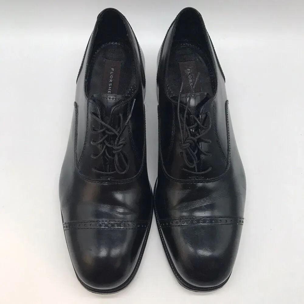 Florsheim Lexington 17067-01 Black Leather Oxford Men's 9.5D Cap Toe 5-Eye Shoes